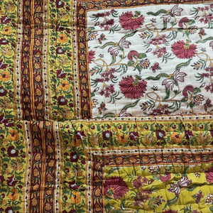 Luxury Design Print Lightweight Handmade PureCotton KanthaQuilt Organic KanthaQuilt Organic Reversible Kantha <b>Quilt</b> for <b>Winter</b> - Product Image 1