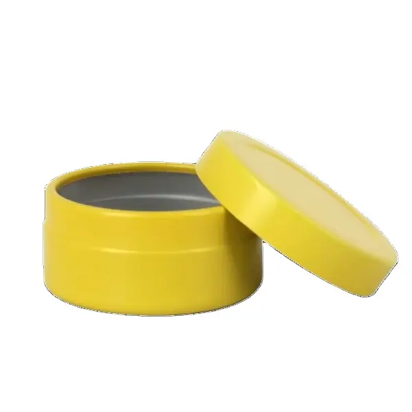 Récipient de stockage vide de pot en métal en aluminium jaune et rose avec couvercle en aluminium pour crème cosmétique 10g 30g 50g 100g