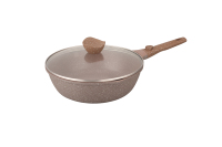 Ensemble de casseroles de cuisine en aluminium de 19 pièces, série écailles de poisson, marbre brun, moderne, détachable, sain, durable, écologique, antiadhésif