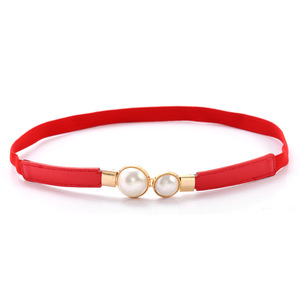 Mode dames <span class=keywords><strong>ceinture</strong></span> qualité en cuir PU et <span class=keywords><strong>ceinture</strong></span> élastique avec accessoires de décoration Double poires pour robe et manteau - Product Image 6