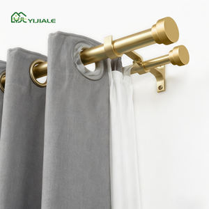 YIJIALE, модный кованый железный карниз для занавесок, черный цвет, дизайн, железный карниз, современный карниз для занавесок - Product Image 1