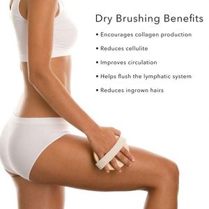 Custom Logo Dry Body <b>Brush</b> Boar Bristles Exfoliating Bath <b>Brush</b> <b>Round</b> Wooden Massage Body <b>Brush</b> - Product Image 3