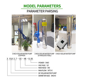 Solar Borehole Water <b>Pump</b> 24v Automatic Solar <b>Submersible</b> Water <b>Pump</b> for Agriculture 3YYD3-35-24-300 Solar Borehole Water <b>Pump</b> 3 - Product Image 2