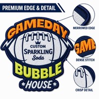 Écusson brodé personnalisé pour le jour du match de football, motif soda scintillant, thermocollant pour équipement des fans de l'équipe