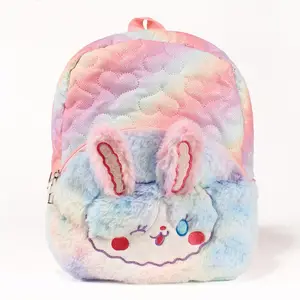 Colorful Plush Unicorn Rabbit Backpack Cute Mini Unicorn Gift Toy School Bags plush bag for kids wholesale