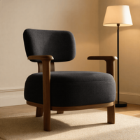Fauteuil Canapé Moderne Minimaliste en Bois Massif Écologique, Confortable pour la Détente, la Salle à Manger, le Bureau, le Salon, la Chambre, l'Hôtel, l'Hôpital, Individuel