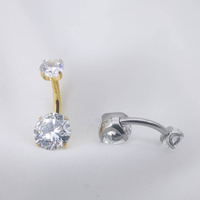 Calendo Vente en gros ASTM F136 Titanium Basic Nombril Ring Cut Body Jewelry pour les mariages Cadeaux Gold Titanium Belly Piercing Jewelry