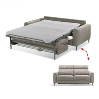 Canapé-lit en tissu de style européen, gain de place, pliable trois places, convertible moderne pour salon et appartement