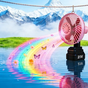 Ventilateur portable à batterie 21V DC, moteur 1200mA 2000mA, longue autonomie, utilisation en extérieur, camping, bureau - Product Image 3