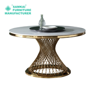 SK-YHZ-K003 usine vente en gros de nouveau modèle de tables à gâteaux rondes en acier inoxydable doré pour événements de mariage