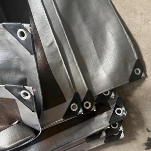 <span class=keywords><strong>Bâche</strong></span> en polyéthylène PE de haute qualité, imperméable, pour extérieur, marron/argent, protection pour meubles de jardin, camion - Product Image 6