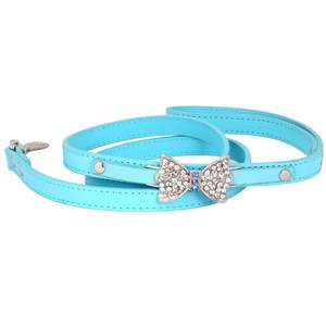 Laisse pour chien en PU rose avec nœud papillon et motif cœur, décorée d'un foulard, pour petits chiens - Laisse de traction anti-perte - Product Image 4