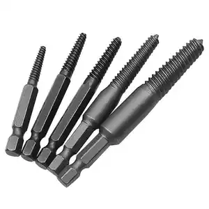 5pcs Screw Extractor Center Drill Bits Guide Set Broken Damaged Bolt Remover Hex Shank And Spanner For Broken Hand Tool