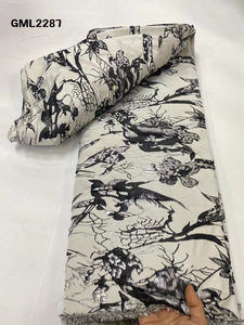 Tissu de dentelle fantaisie de luxe de Style français broderie matériel de dentelle Jacquard nigérian pour robes - Product Image 4