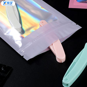 Bolsa Holográfica Autosellable con Cierre, Bolsa de Aluminio Laminado para Joyería con Ventana Transparente para Estuche de Teléfono, Llavero - Product Image 6