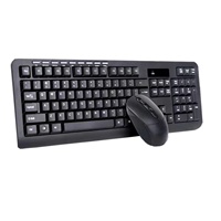Set Keyboard dan Mouse Nirkabel Ergonomis, Mouse Kombo Multimedia Komputer Kantor, Set Keyboard dan Mouse Warna Hitam Ergonomis Murah