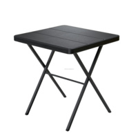 Tables pliantes carrées CE de 27 pouces, sans assemblage, tables pliantes portables, cadre en acier robuste, tables d'extérieur pour pique-niques et fêtes