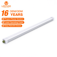 Lampe LED Tri-Proof Lonyung Mini homologuée DLC et ETL, IP65 IK10, garantie 5 ans, luminaire linéaire pour projets d'entrepôt