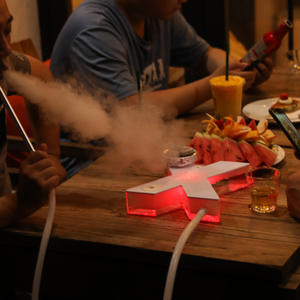 Chicha manuelle en forme de X avec lumière LED, vente en gros, chicha arabe en acrylique, nouveau design créatif, ensemble de chicha pour bar - Product Image 3