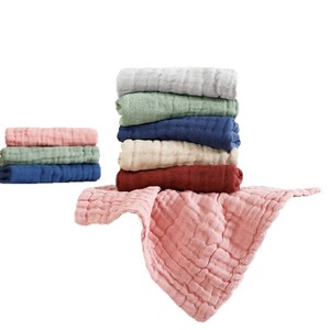 Qidou – bavoir en gaze pour bébé, 30x30cm, en pur coton, couleur unie, doux et respirant, serviette pour nourrissons, pour l'alimentation - Product Image 5