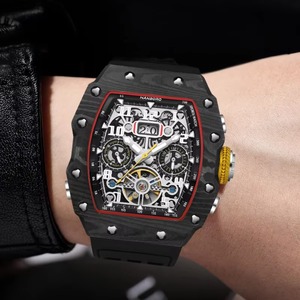 Relojes Mecánicos de Lujo para Hombre, Resistentes al Agua, con Cristal de Zafiro y Correa de Silicona, con Indicador de Fecha - Product Image 3