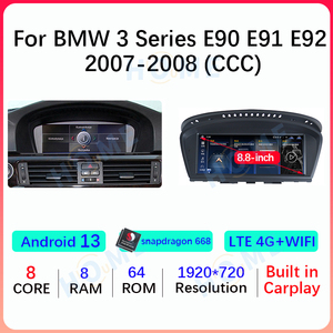 8,8 "/12,3" Android 13 Qualcomm coche Radio reproductor Multimedia Carplay para BMW Serie 3 E90 E91 <span class=keywords><strong>E92</strong></span> E93 2006-2012 navegación GPS 4G - Product Image 3