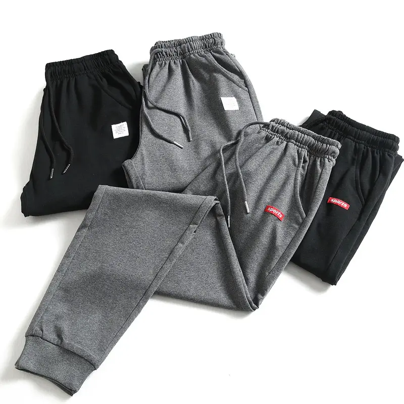 European cotton Knitted Men jogger sweat pants custom logo design fitness pants streetwear pants