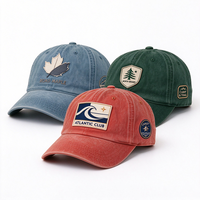 Casquette en toile de coton lavée avec patch en lettres tissées personnalisé, casquette vintage souple non structurée pour le camping et la randonnée en plein air, unisexe