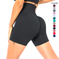 Meilleure vente de vêtements de Yoga Push Up, Short de cycliste d'entraînement taille haute pour filles, pantalon de Yoga court froncé Sexy personnalisé, tenues de gymnastique