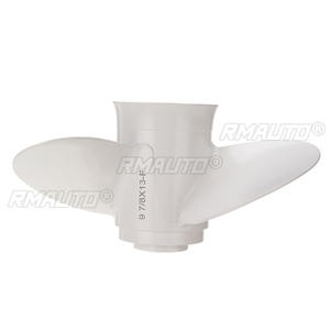 Hélice de bateau hors-bord marine 9 7/8 X 13 pour Yamaha 20-30HP 664-45949-02-EL en alliage d'aluminium blanc, 3 pales, 10 cannelures - Product Image 4