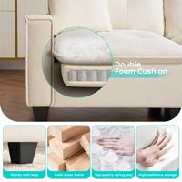 Sofá Seccional Modular en Forma de L Convertible Moderno, Sofá Nube de Asiento Profundo, Otomana Extensible y Móvil, Conjunto de Madera de Gran Tamaño