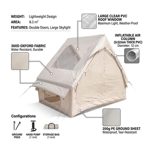 Tenda da Campeggio Gonfiabile a Telaio ad A di 6,3 Metri Quadrati con Ampio Lucernario e Doppie <span class=keywords><strong>Porte</strong></span> - Product Image 3