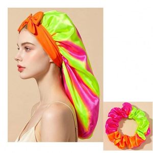 Bonnet en Soie Double Couche Personnalisé avec Logo et Lien, Doublure en Satin, pour Cheveux Bouclés, Tresses et Cheveux Naturels – Idéal Cadeau pour Femme - Product Image 1