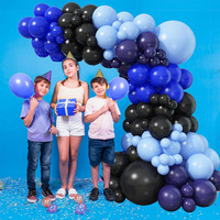 Ensembles de ballons de décoration d'anniversaire bleu noir Nef en gros en vrac Kit de guirlande de ballons bleus fidèles pour la fête de remise des diplômes de baby shower