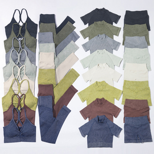 Ensemble <span class=keywords><strong>de</strong></span> Yoga Sans Coutures Effet Sablé Très Vendu 6 Pièces <span class=keywords><strong>Tenue</strong></span> <span class=keywords><strong>de</strong></span> Sport Séchage Rapide Legging <span class=keywords><strong>de</strong></span> <span class=keywords><strong>Course</strong></span> Ensemble <span class=keywords><strong>de</strong></span> Yoga Vêtements <span class=keywords><strong>de</strong></span> Sport pour Femme - Product Image 2