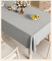 Nappe RUNXI beige unie en tissu imitation lin, style européen, pour usage extérieur, personnalisable, en coton lavable et résistant aux taches