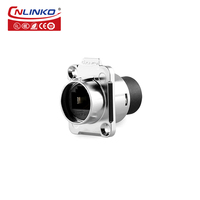Connecteur femelle à bride métallique Cnlinko LP16 RJ45, étanche IP68, prise circulaire pour l'automatisation industrielle et les environnements difficiles