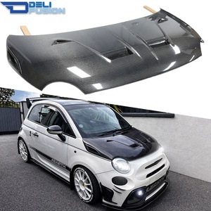 Abarth <b>Hood</b> For Fiat 500 595 695 2007-2024 DLF Style Vented Bonnet Carbon Fiber <b>Engine</b> Cover - Product Image 1