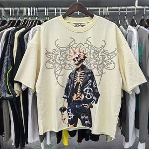 Camiseta de manga corta BKYS de alta calidad, estilo retro, con estampado de calavera y diablo, para hombre y mujer, estilo casual y urbano. - Product Image 6