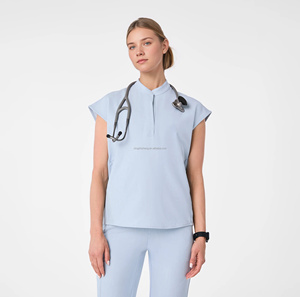 Vendita calda alla moda logo personalizzato classico <span class=keywords><strong>medico</strong></span> <span class=keywords><strong>medico</strong></span> due pezzi infermiere uniforme infermieristica laboratorio <span class=keywords><strong>medico</strong></span> Set Scrub da donna - Product Image 1