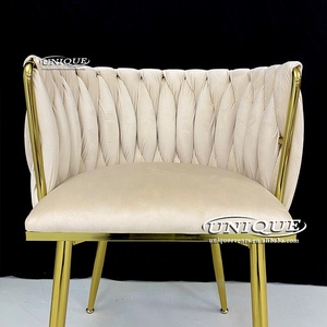 Chaises de mariage modernes de luxe rembourrées en velours or <span class=keywords><strong>champagne</strong></span> haut de gamme pour les événements royaux, les hôtels, les restaurants et les villas - Product Image 6