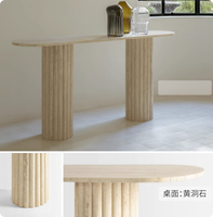 Meubles de salon modernes, table console en marbre, pierre naturelle, salon, tables consoles hautes vintage en marbre, entrée du couloir