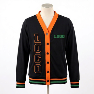 Custom Florida A&M University FAMU Winter <b>Cardigan</b> Green Yellow <b>Men's</b> Sweater V-Neck Anti-Wrinkle Button Thick Long Sleeve - Product Image 1