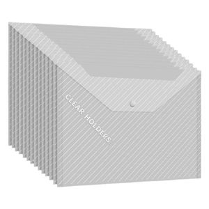Xi Peptide A4 Document Bag Transparent <b>Plastic</b> Thickened Office Storage <b>Folder</b> With Buttons For Study And Work - Product Image 2