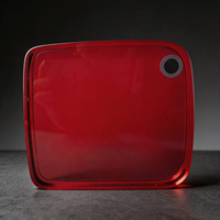 Plaque en cristal K9 personnalisée avec nom et texte, bloc carré arrondi rouge Neelpure 186505, pour la décoration de bureau moderne