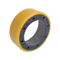 Acier inoxydable 210*75/83 chariot élévateur polyuréthane roues motrices pour machines minières caoutchouc PU roue