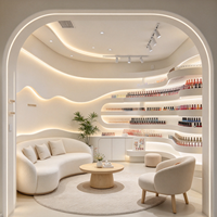 Vitrine de présentation en verre étanche et écologique avec cadre métallique, présentoir à poussière pour produits de beauté, présentoir à ongles, vitrine de boutique