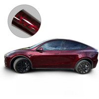Film adhésif vinyle pour voiture, effet chrome métallisé mat, carbone forgé, couleur changeante rouge, papier adhésif vinyle pour enveloppement de voiture