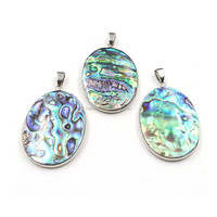 MOP191 Nacre Dos Plat Cabochons Forme Ovale Pendentif En Coquille D'ormeau