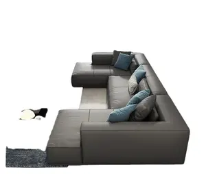 Hot Sofa Ý Tối Giản Ánh Sáng Sang Trọng Lớp Đầu Tiên Da Bò Sofa Ý Bắc Âu Tối Giản Da Sofa